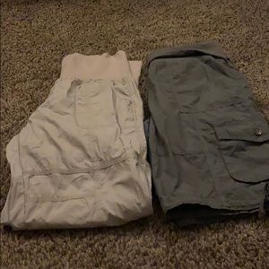 Calvin Klein elastic waist capris & cargo shorts